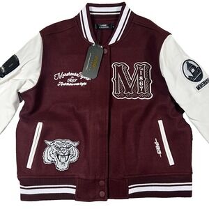 Pro Standard Womens Medium Maroon Morehouse Maroon Tigers  Varsity‎ Jacket NWT